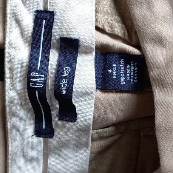 GAP Wide Leg Size4 Ankle Gapstretch Beige Women's Pants(above ankles) 97% Cotton - Picture 6 of 12